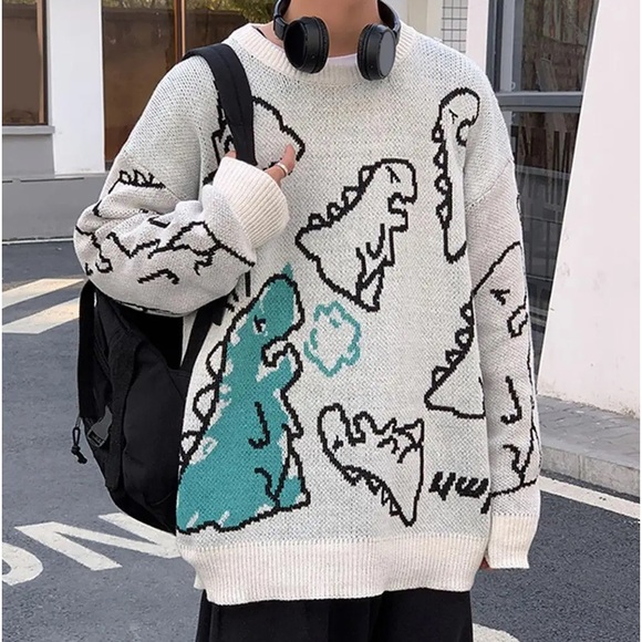 Pink Men’s Dinosaur Sweater NWOT - Picture 2 of 7